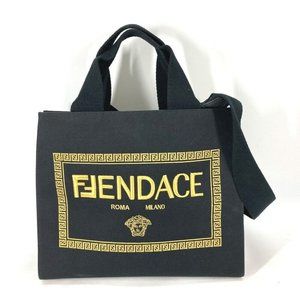 FENDI VERSACE collaboration FENDACE 2WAY Tote Bag Crossbody Shoulder Bag